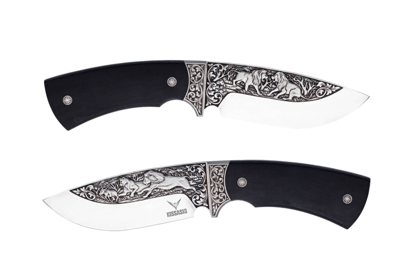 Royal Collection CUSTOM KNIFE – HAND ENGRAVING “Lion King” – KNIVES FUSION